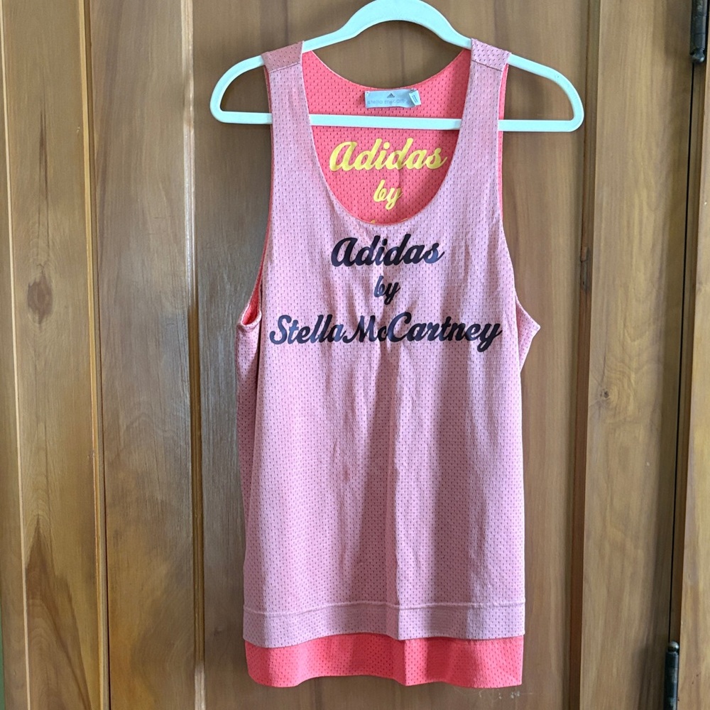 Vintage Adidas by Stella McCartney Orange Mesh Racerback Tank